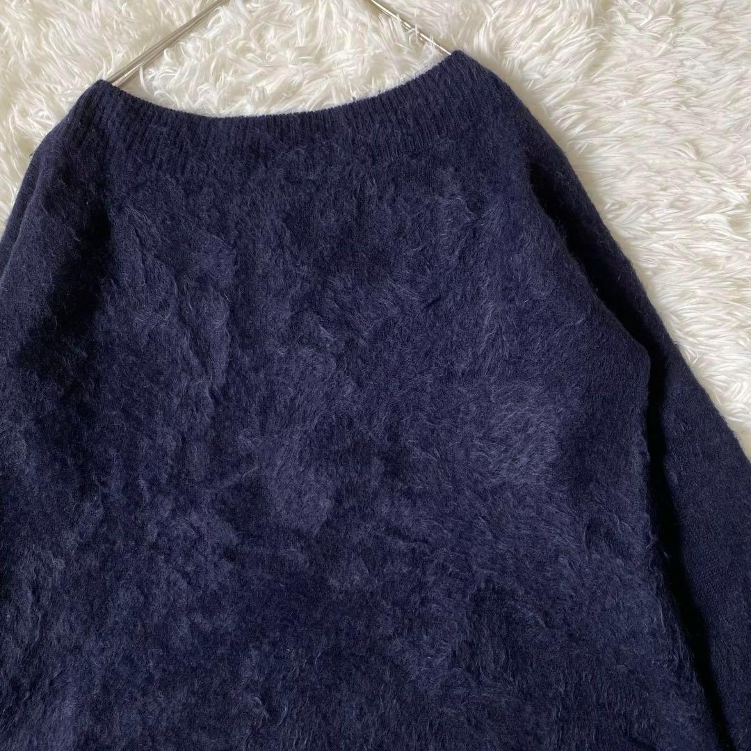 希少◆ドゥロワー カシミヤファーニット【F】ネイビー【定価7.5万】日本製