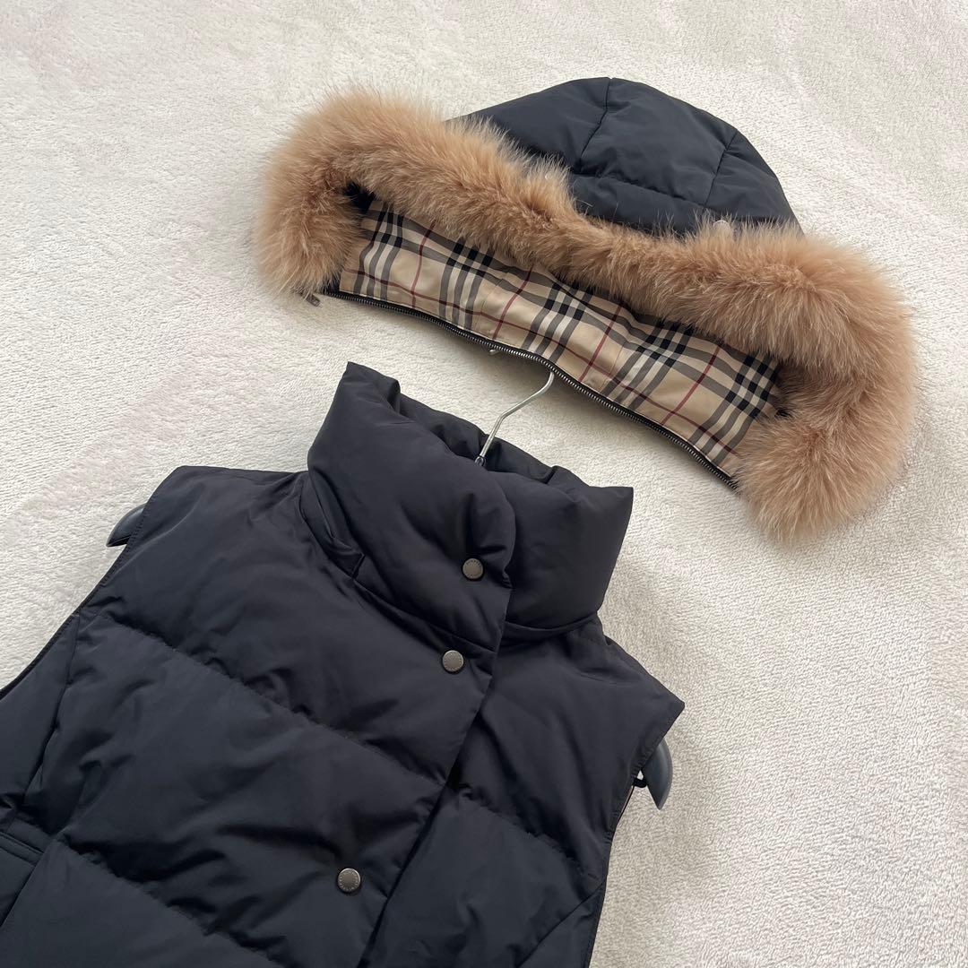 ●バーバリーロンドン　3way ダウンベスト　フーディ　ノバチェック　フォックス