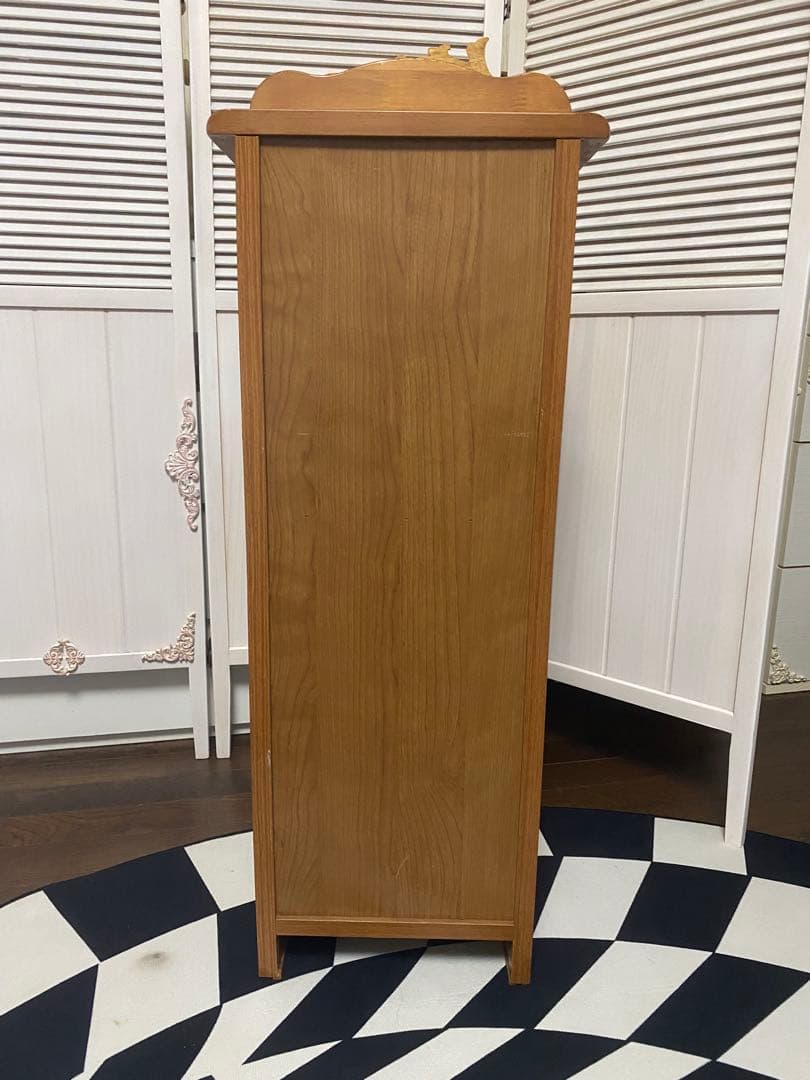 ナチュラルロココ♦️ヴィンテージ サイドテーブル兼シェルフ♦️５段＆オープンスペース