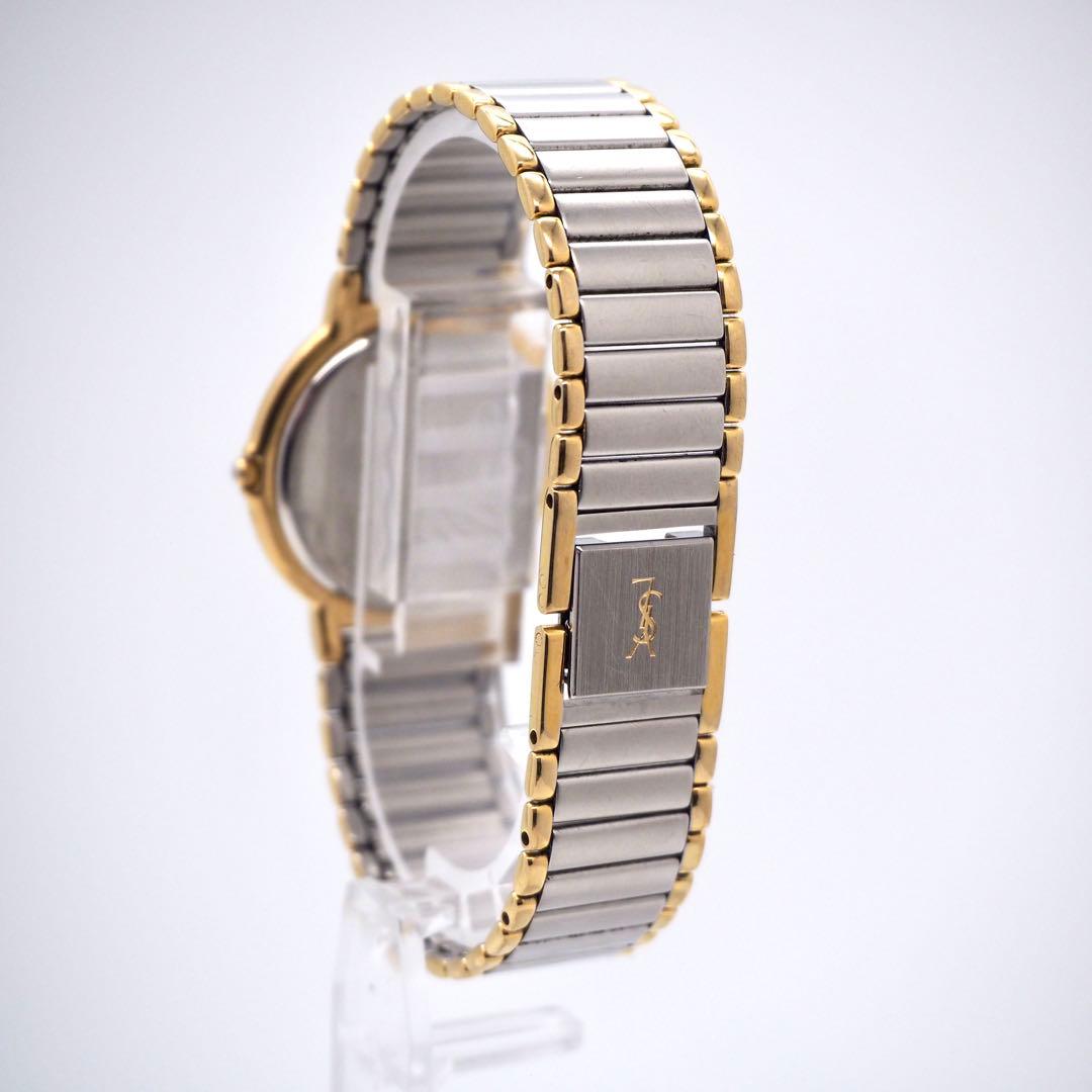 419 稼働【美品】イヴサンローラン時計　箱付き シルバー ゴールド レディース