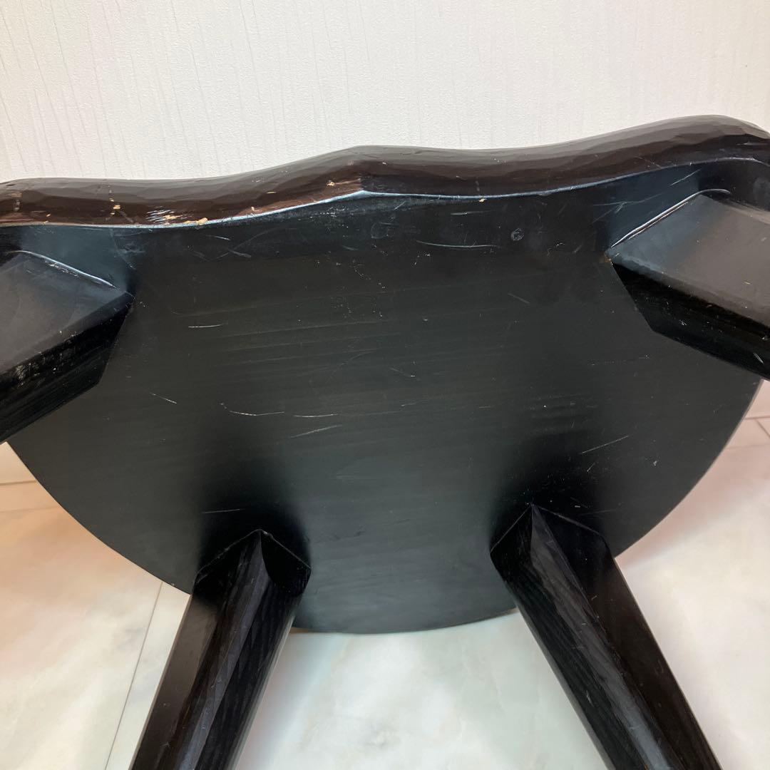 中古　ローチェア　椅子　日本製　黒　アンティーク　チェアインテリア