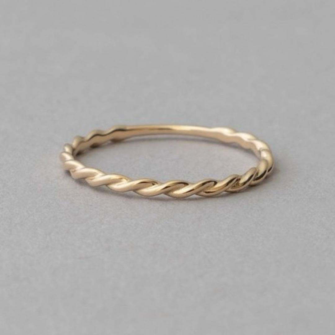 【週末限定値下げ】ete レイヤード ツイスト リング　K10 YG 15号