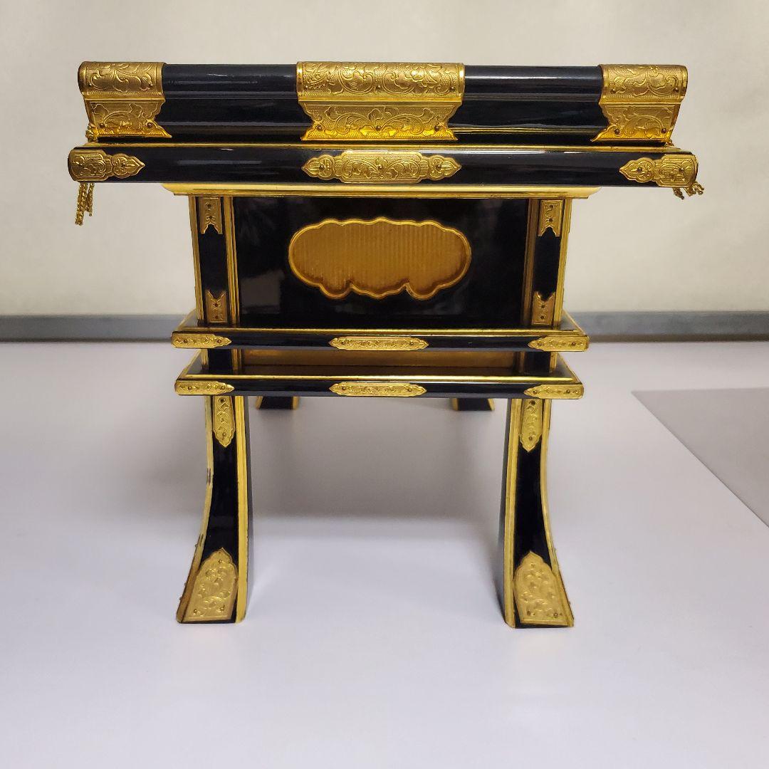 仏壇仏具　経机　木製品　漆塗り　純金　骨董