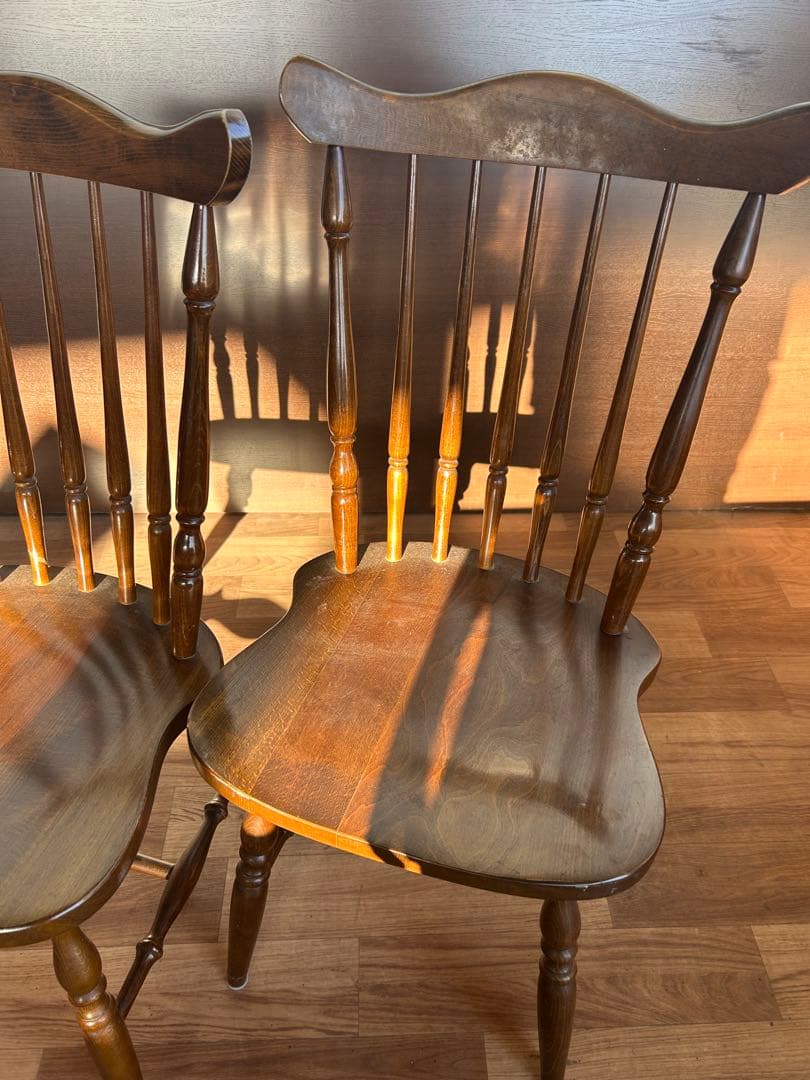 724 柏木工 ウィンザーチェア 2脚セット 木製 北欧　ダイニングチェア　椅子