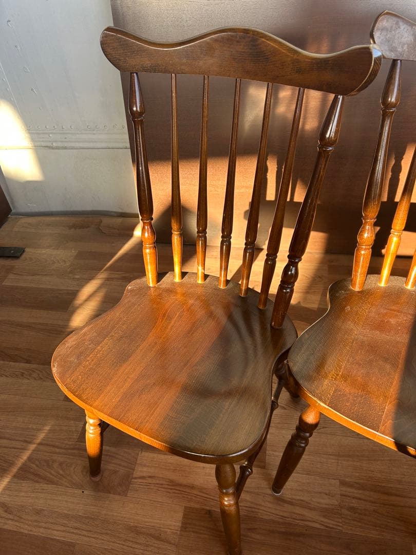 724 柏木工 ウィンザーチェア 2脚セット 木製 北欧　ダイニングチェア　椅子