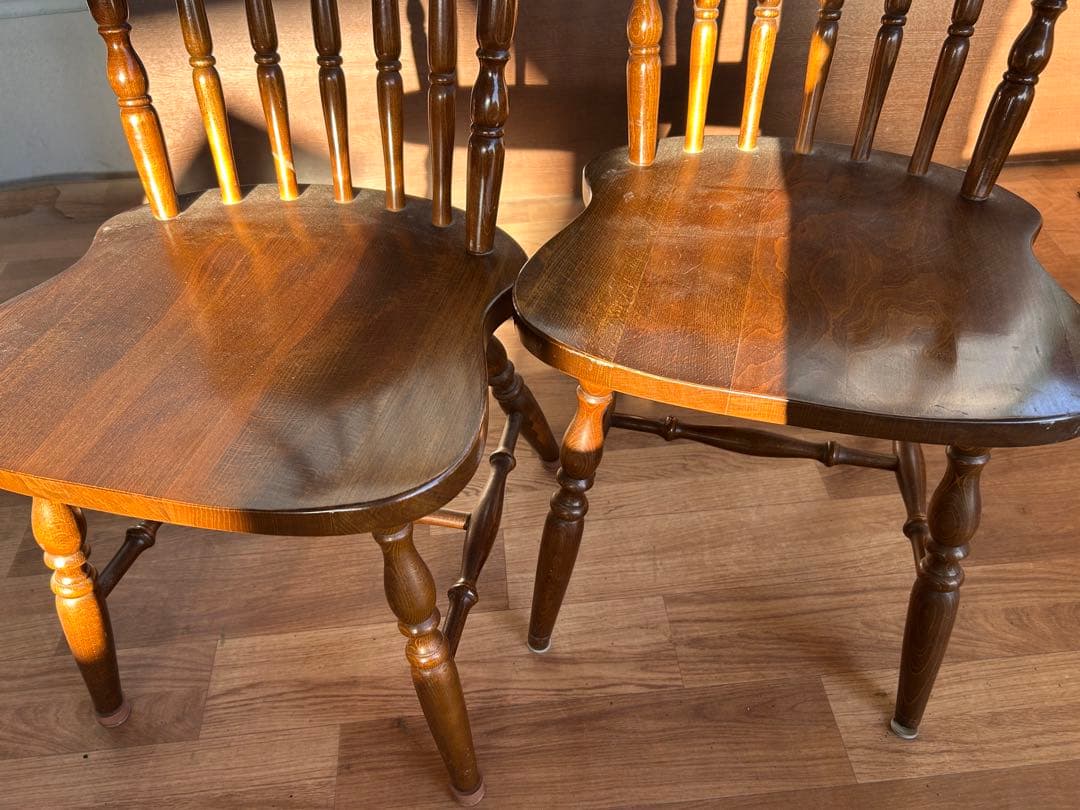 724 柏木工 ウィンザーチェア 2脚セット 木製 北欧　ダイニングチェア　椅子