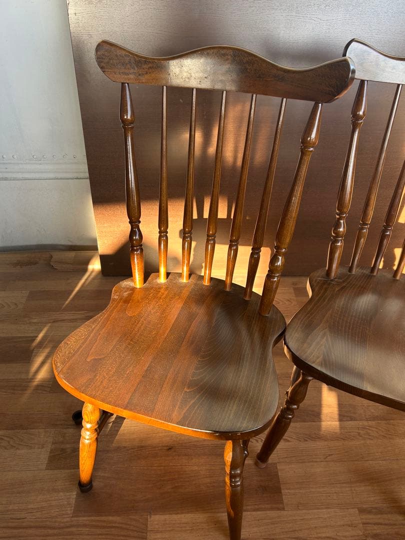 724 柏木工 ウィンザーチェア 2脚セット 木製 北欧　ダイニングチェア　椅子