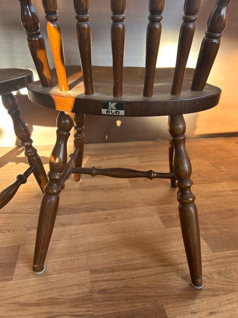 724 柏木工 ウィンザーチェア 2脚セット 木製 北欧　ダイニングチェア　椅子