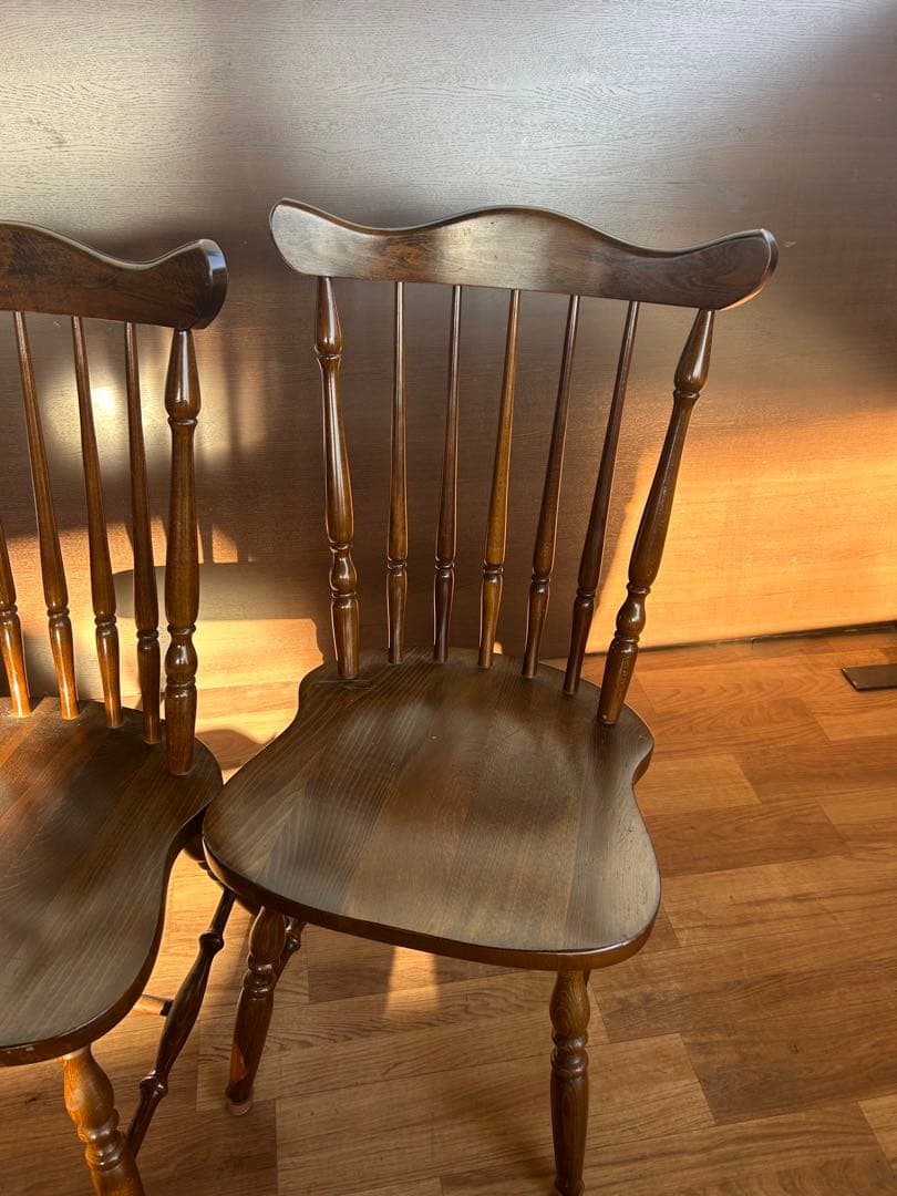 724 柏木工 ウィンザーチェア 2脚セット 木製 北欧　ダイニングチェア　椅子