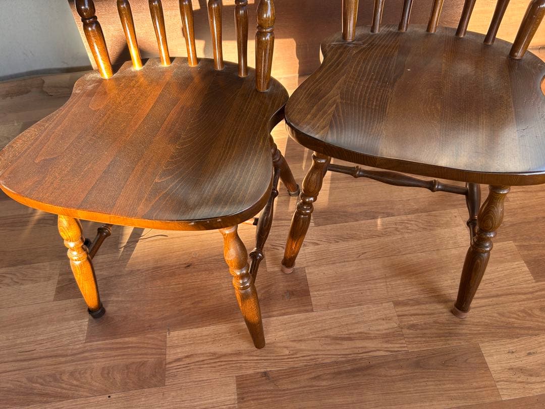 724 柏木工 ウィンザーチェア 2脚セット 木製 北欧　ダイニングチェア　椅子