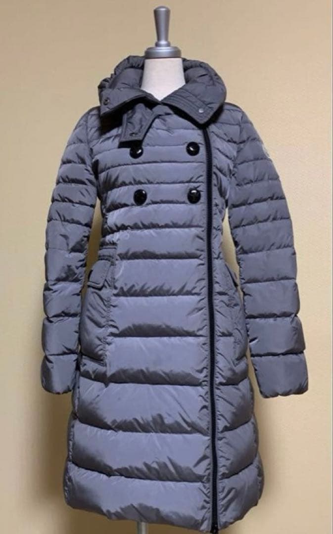 MONCLER グレー ダウンジャケット ロング丈　サイズ00