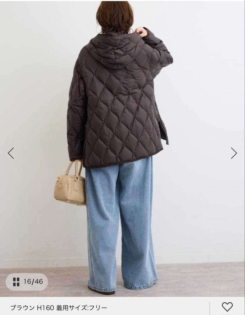 新品未使用　別注【TAION / タイオン】 フードダウンコート ブラウン