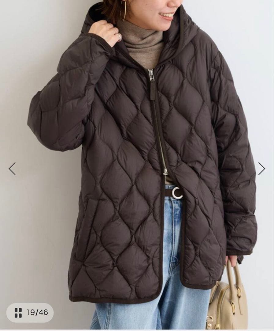 新品未使用　別注【TAION / タイオン】 フードダウンコート ブラウン