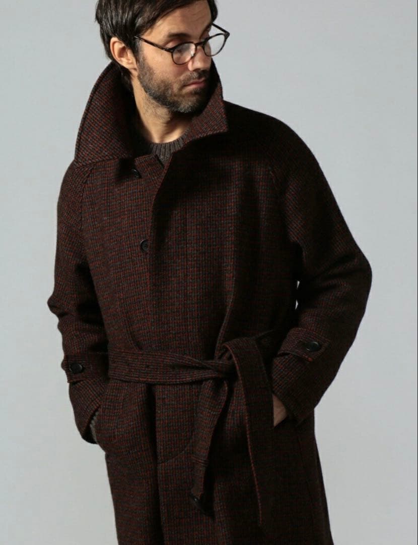 希少✨　美品　トゥモローランド　ベルテッドステンカラーコート　ツイード　ベルト