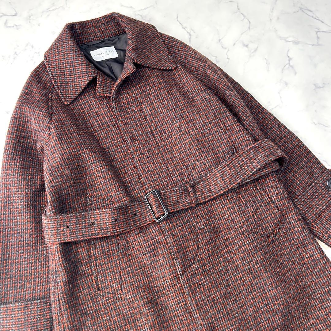 希少✨　美品　トゥモローランド　ベルテッドステンカラーコート　ツイード　ベルト