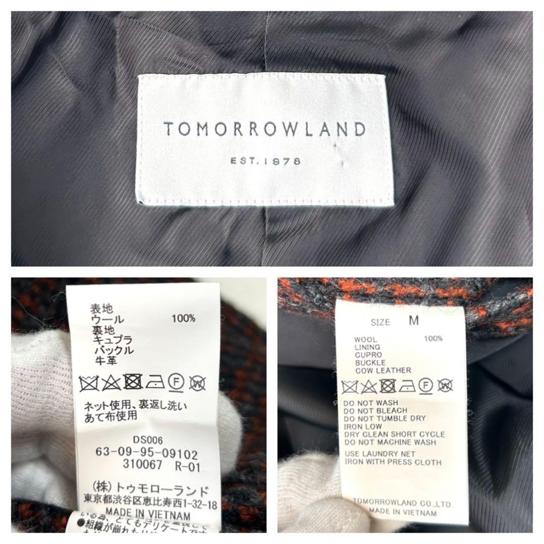 希少✨　美品　トゥモローランド　ベルテッドステンカラーコート　ツイード　ベルト