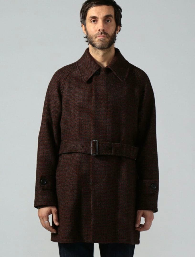 希少✨　美品　トゥモローランド　ベルテッドステンカラーコート　ツイード　ベルト