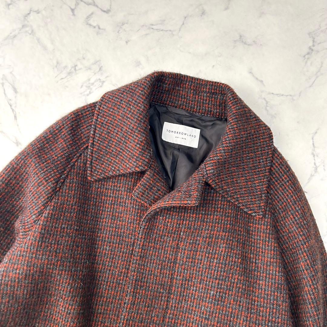 希少✨　美品　トゥモローランド　ベルテッドステンカラーコート　ツイード　ベルト