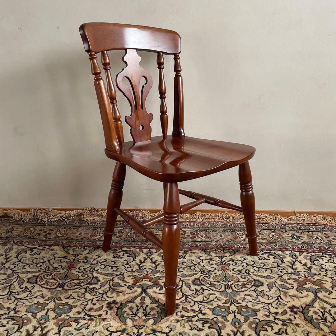 ①コスガ家具　ウィンザーチェア　パイン材　ダイニングチェア