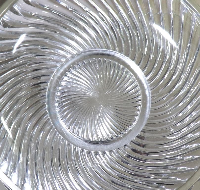 オールド・バカラ 超特大サイズ 7.6kg 41cmバンブー 銀 特大 ガラス鉢