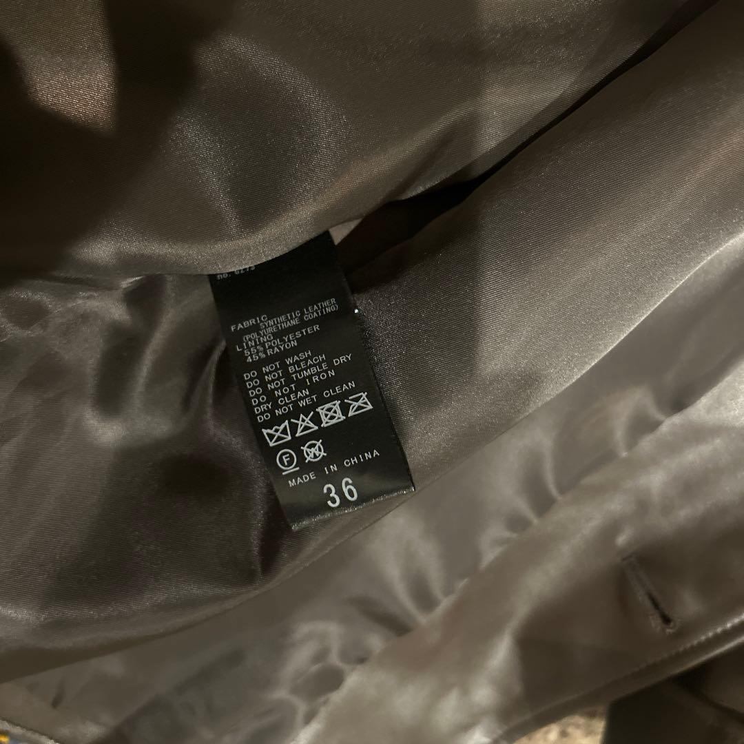 Plage Leather Like Car コート　ブラウン　36