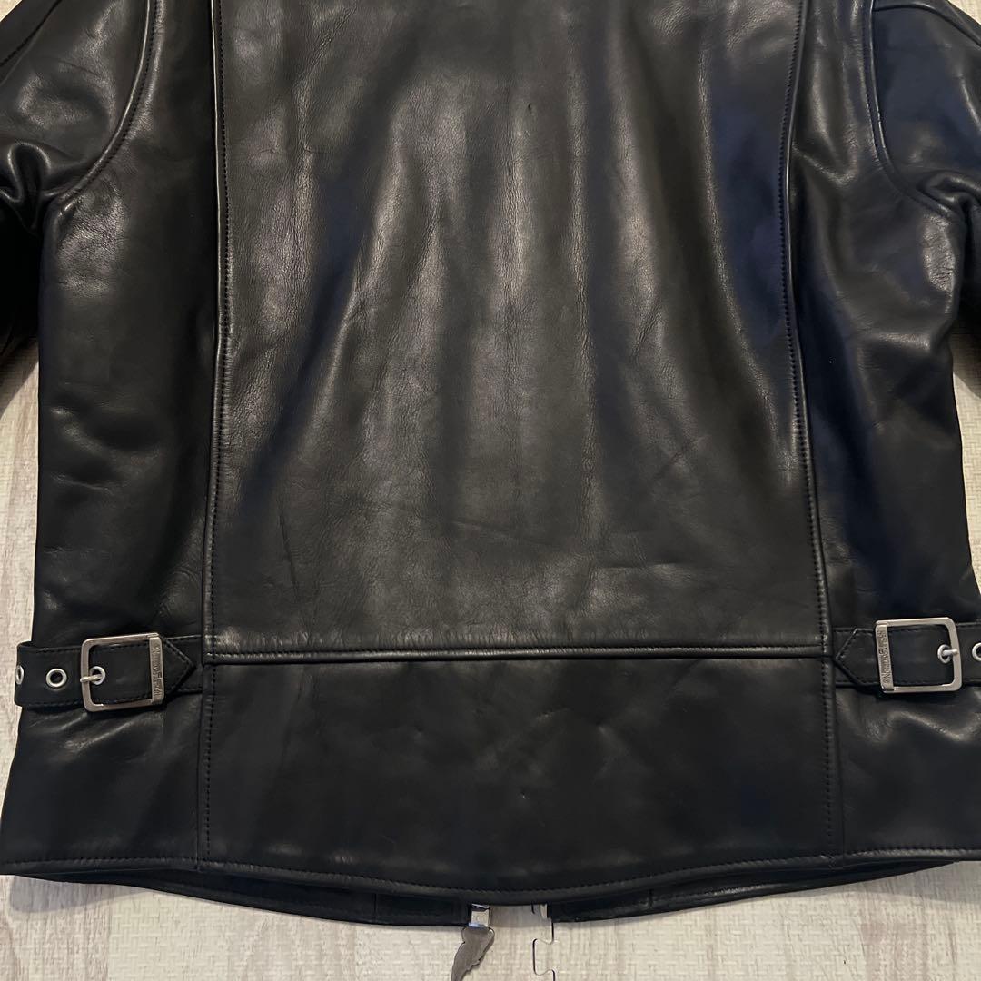 ハーレーダビットソン シングルライダース 牛革 ブラック　L