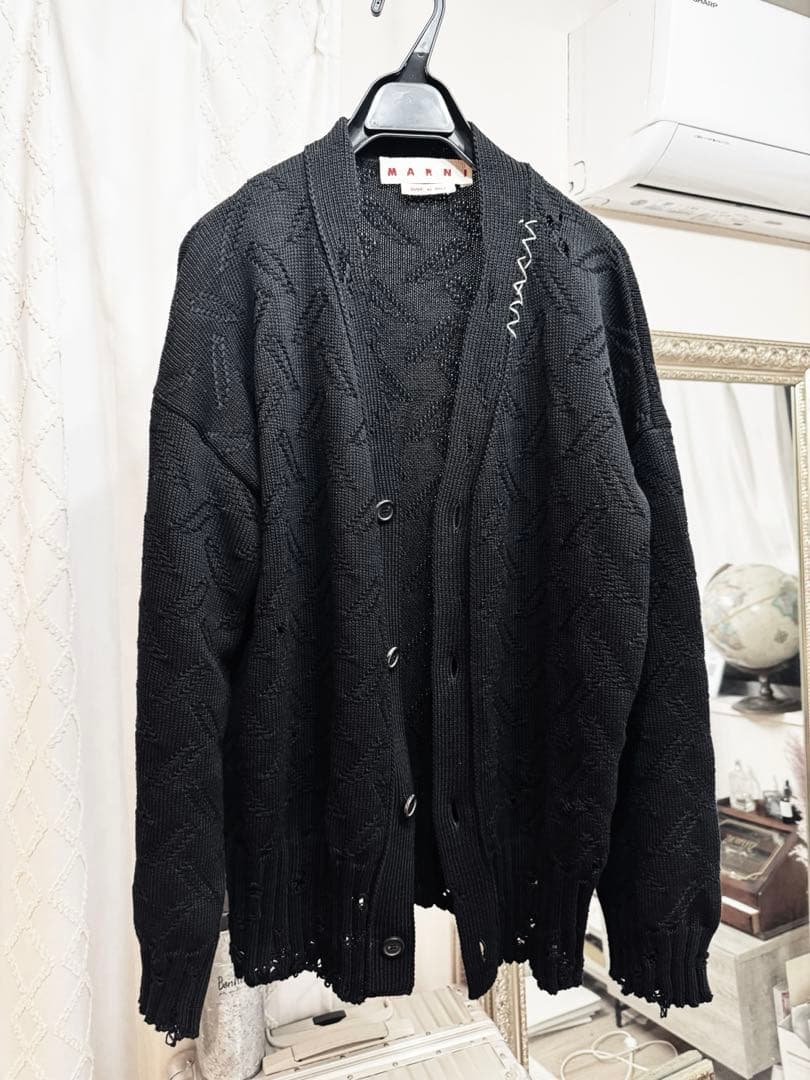 marni ダメージ加工　カーディガン　25ss マルニ　ニット　タグ付き　美品