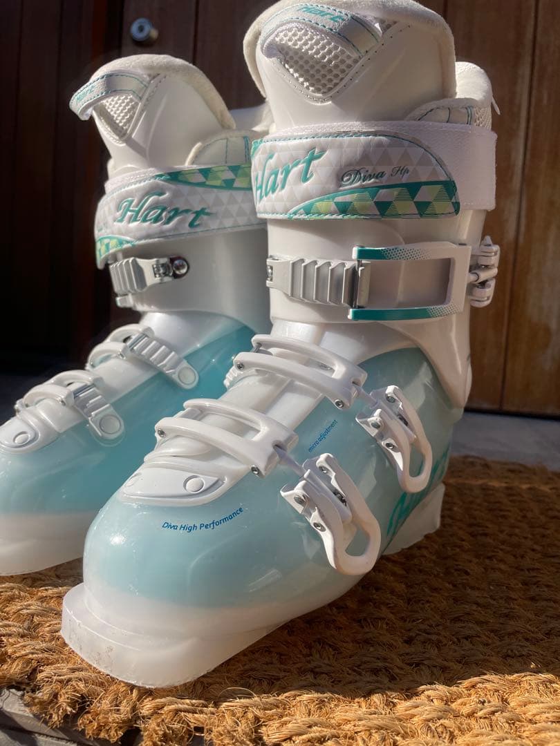 Hart ／ハート25cm⭐︎美品⭐︎女性用 スキー ブーツ ホワイト/アクア