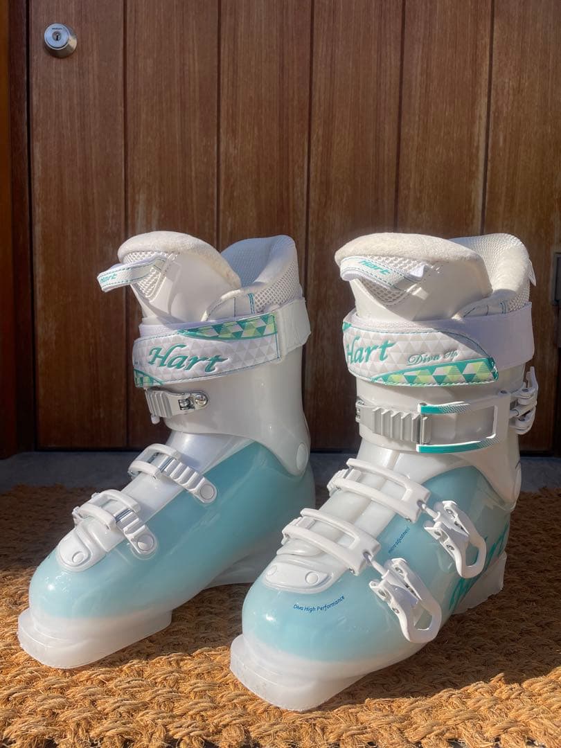 Hart ／ハート25cm⭐︎美品⭐︎女性用 スキー ブーツ ホワイト/アクア