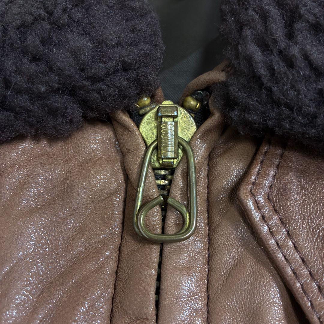 80s BUAER US NAVY G-1 レザー フライトジャケット 42