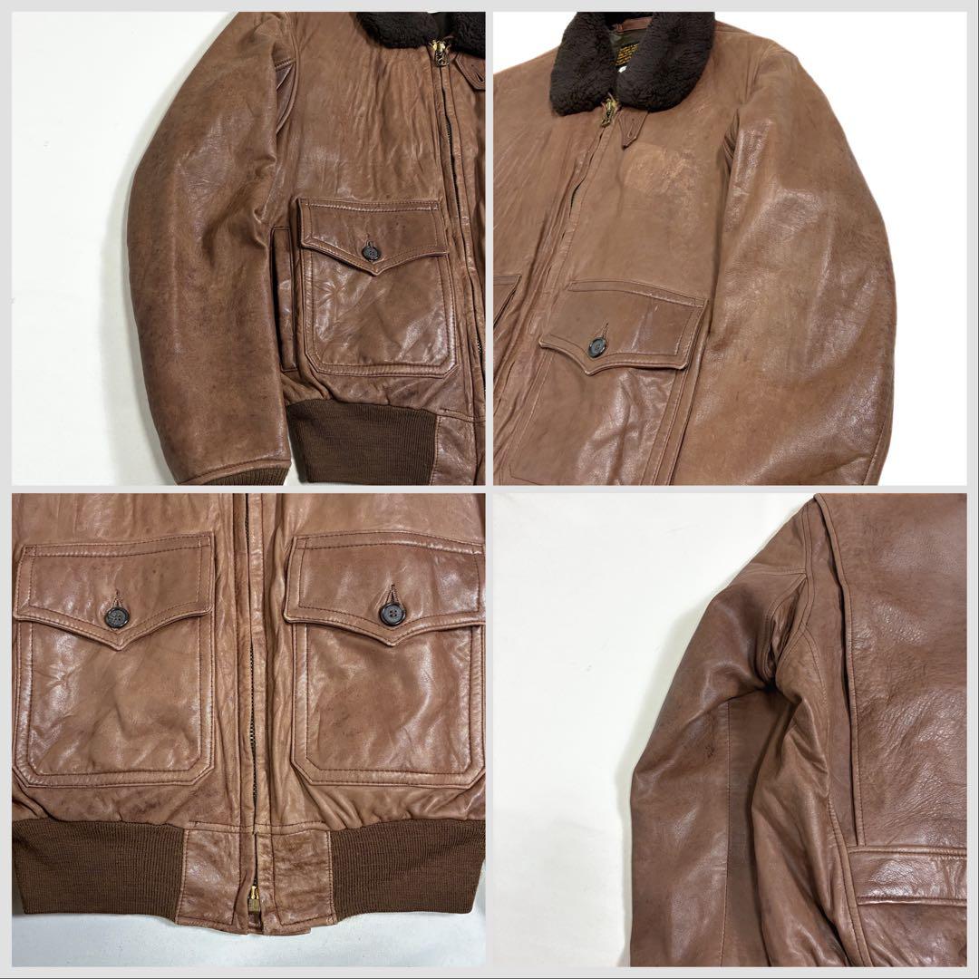 80s BUAER US NAVY G-1 レザー フライトジャケット 42