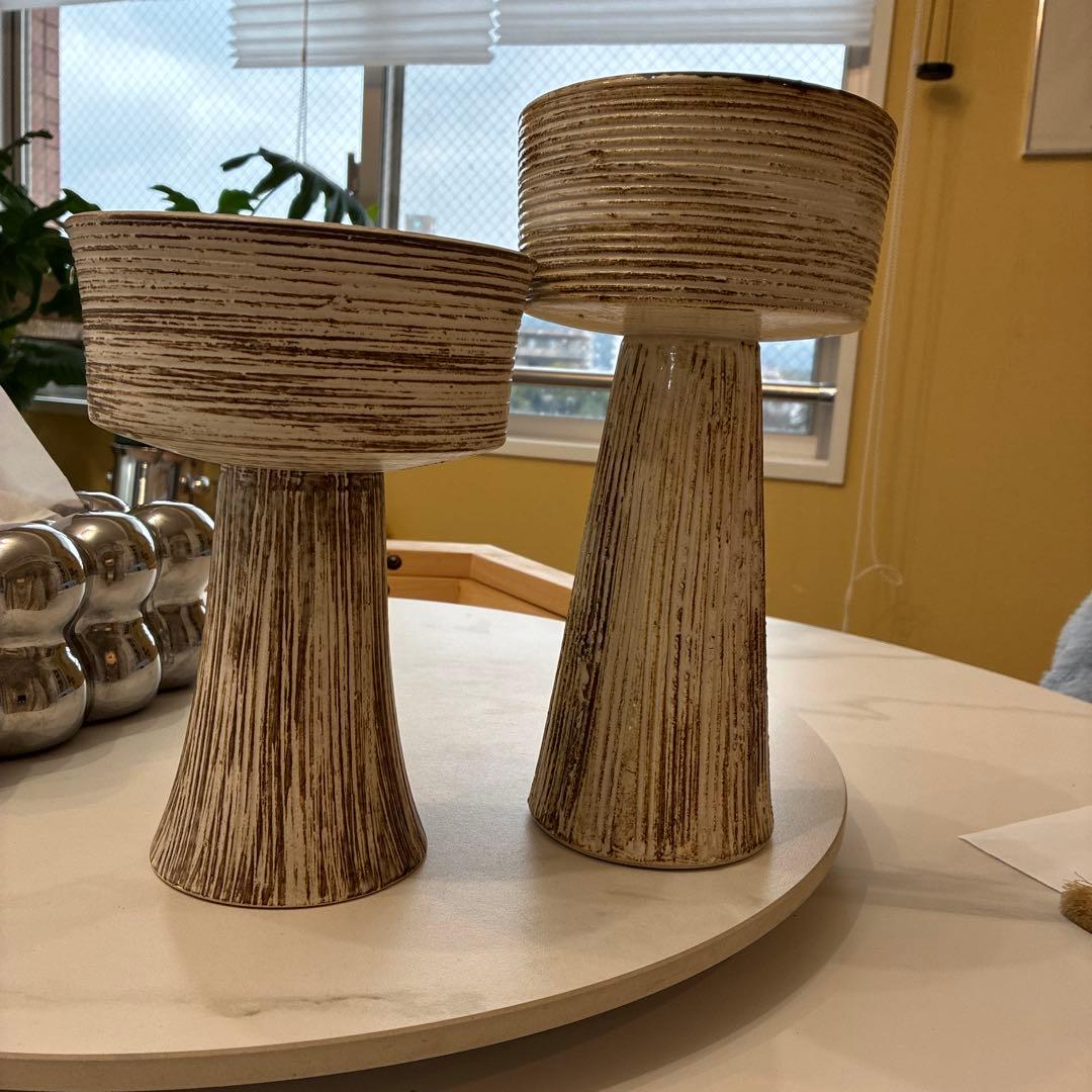 陶器製　　花器2個セット 高さ異なる