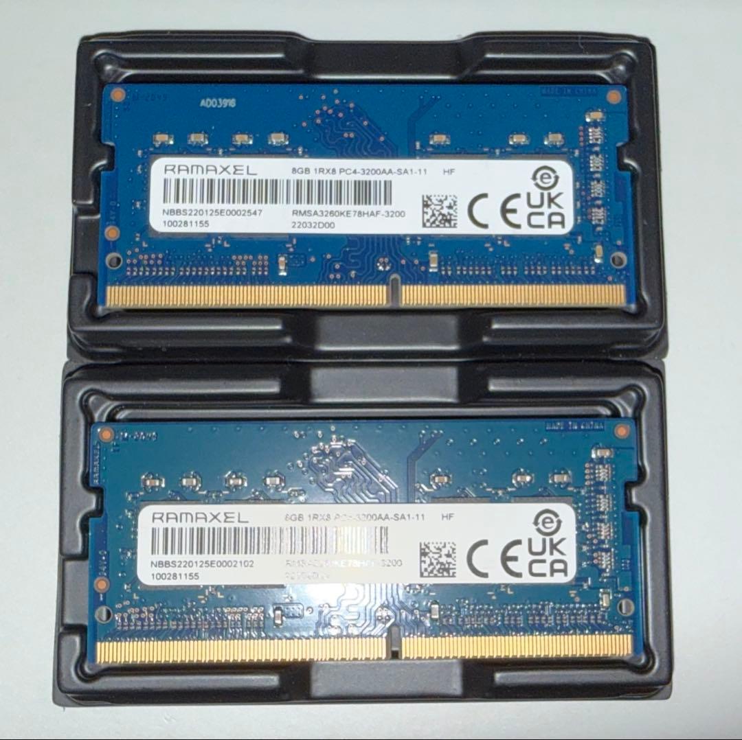 Ramaxel ノートPC用 DDR4-3200AA 8GBx2枚 16GB