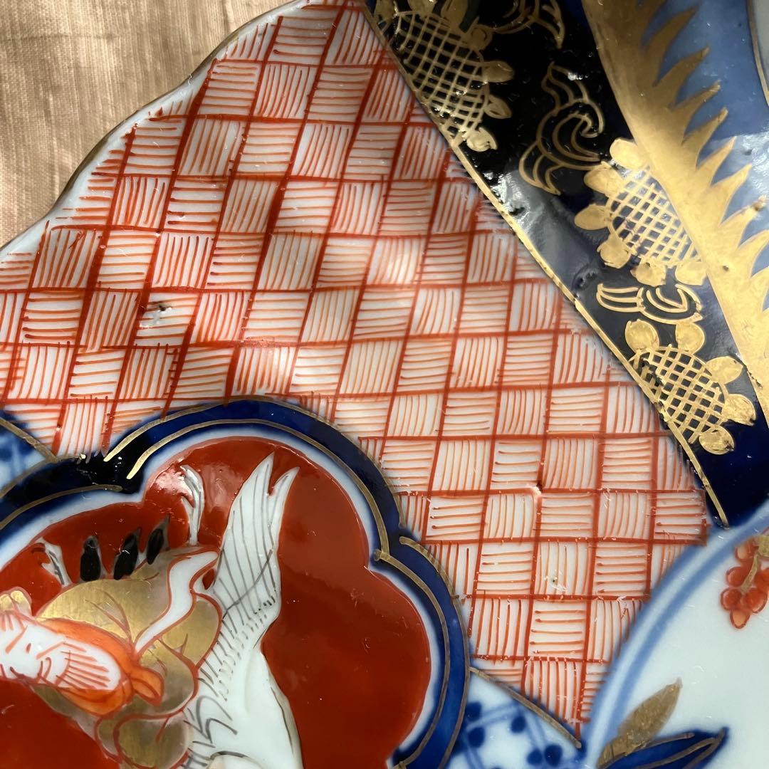 オールド深川製磁　皿　明治　大正　龍　鳳凰　松竹梅　古伊万里　ジャポニスム