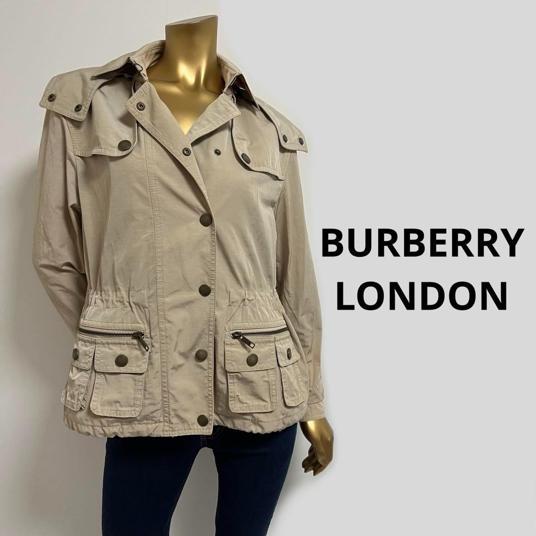 【4215】BURBERRY LONDON フード付き ナイロン ジャケット M
