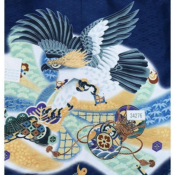 七五三 五歳 男児 羽織袴フルセット 紺地 袴変更可能 NO34276