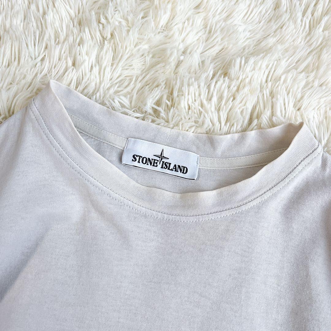 STONE  ロゴワッペン ロングカットソー ライトグレー L