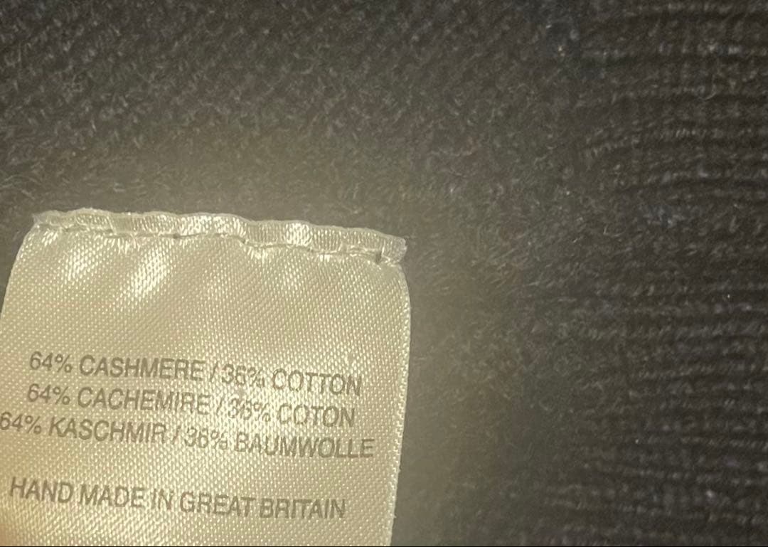 S.E.H. KELLY ダークネイビーカーディガン Sサイズ 手織　英国製