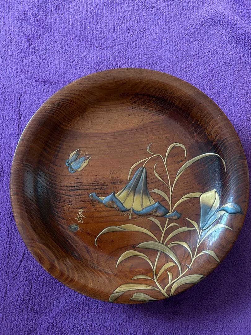 古満文哉 一級印籠蒔絵師 蒔絵盆 江戸時代 アンティーク インテリア