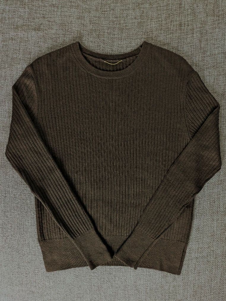 Deuxieme Classe　リブ　ニット　プルオーバー　ブラウン