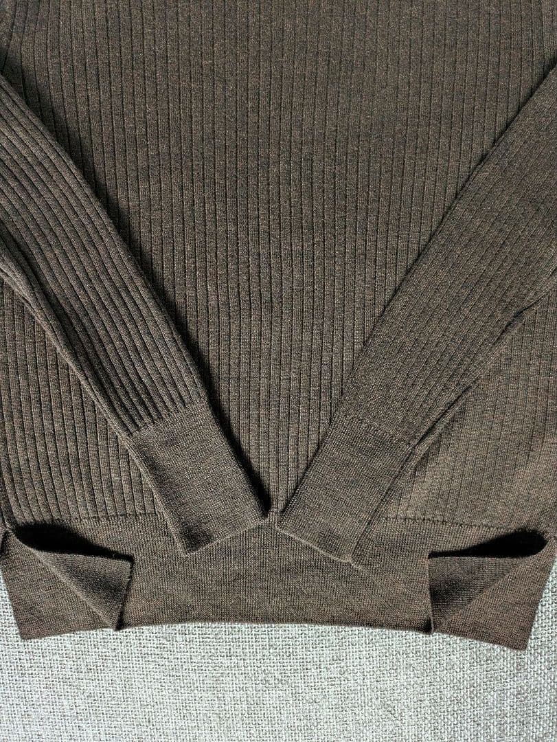 Deuxieme Classe　リブ　ニット　プルオーバー　ブラウン