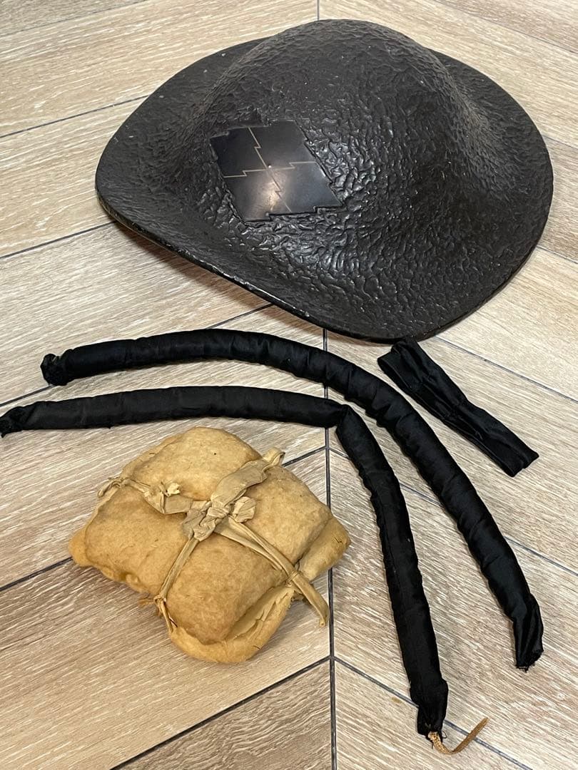 ★時代品★陣笠　兜　戦国　武将　大名　江戸時代　黒漆塗　家紋　武具　骨董　古美術