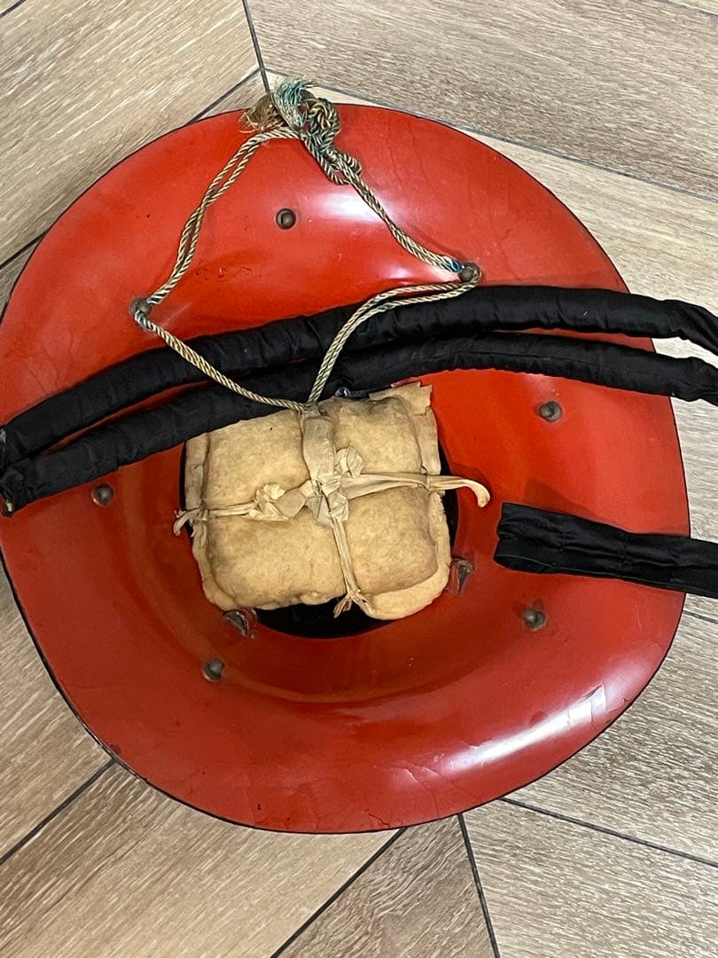 ★時代品★陣笠　兜　戦国　武将　大名　江戸時代　黒漆塗　家紋　武具　骨董　古美術