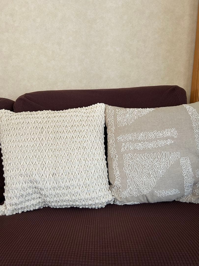 ACTUS アクタス　クッションカバー　2枚　ベージュ　アイボリー