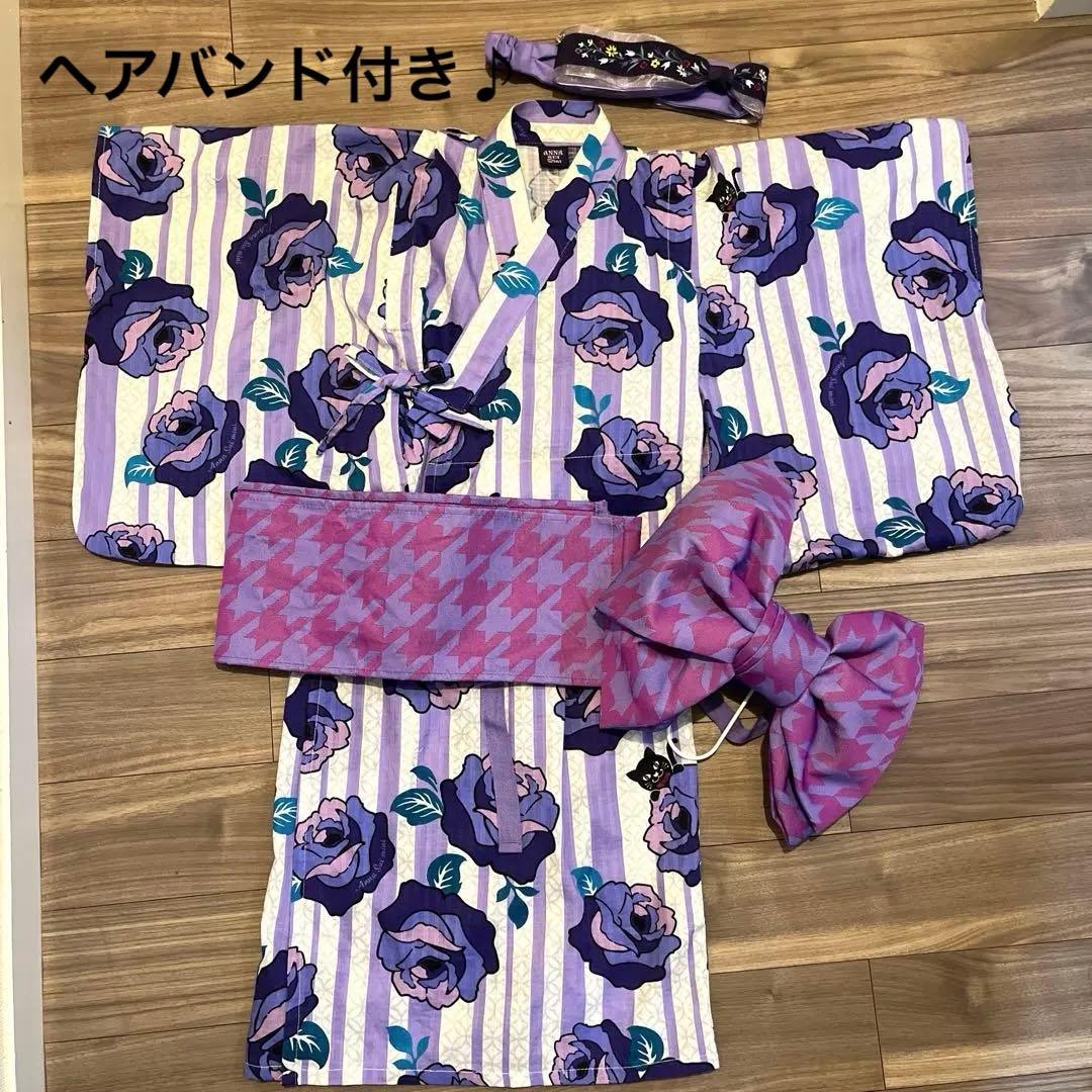 専用です‼︎ ヘアバンド付き アナスイミニ 猫 2way 浴衣 ワンピース 帯