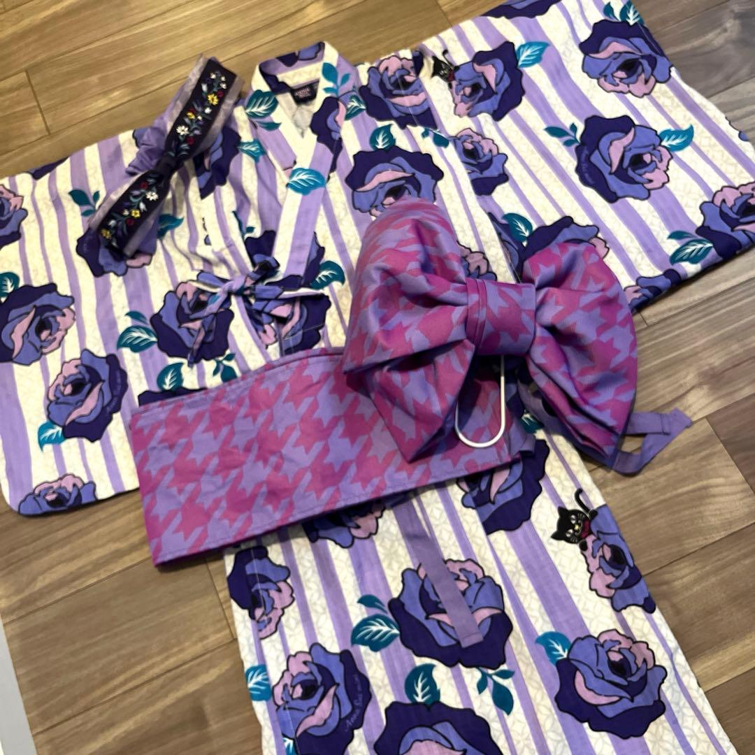 専用です‼︎ ヘアバンド付き アナスイミニ 猫 2way 浴衣 ワンピース 帯