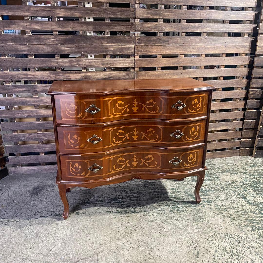 K892 TAROCCO VACCARI イタリア製 3段チェスト 象嵌 猫脚