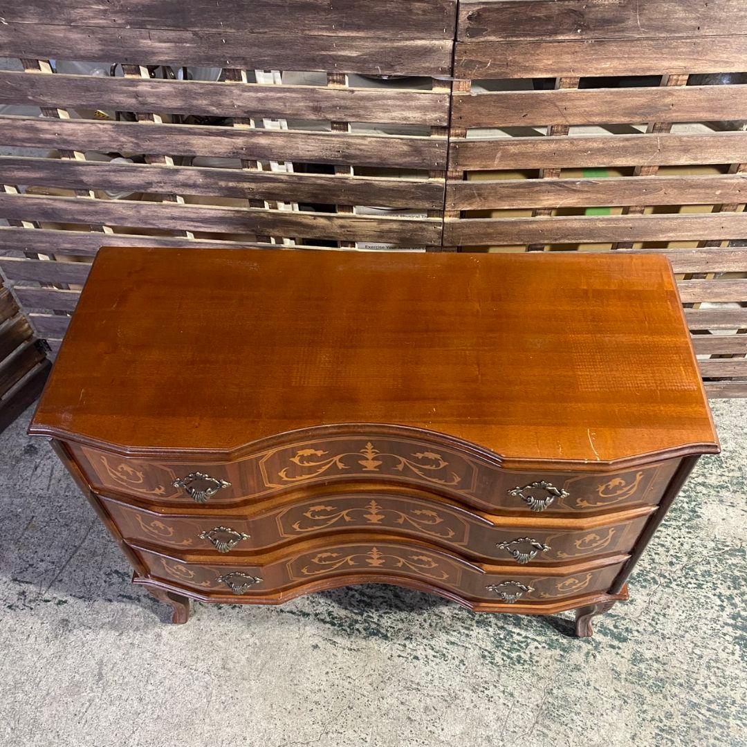 K892 TAROCCO VACCARI イタリア製 3段チェスト 象嵌 猫脚