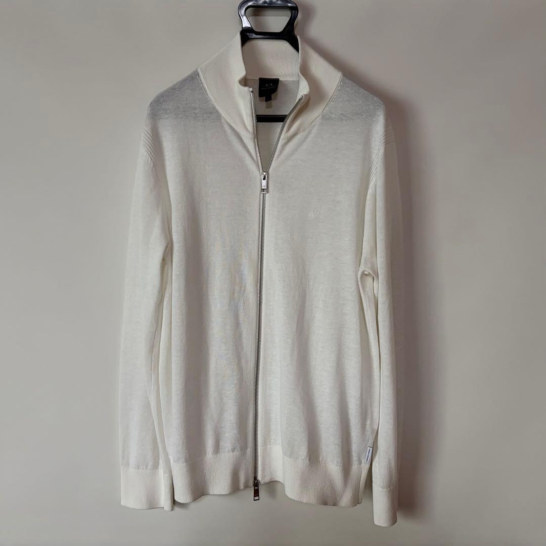 アルマーニエクスチェンジ ドライバーズニット L ホワイト 一回着用