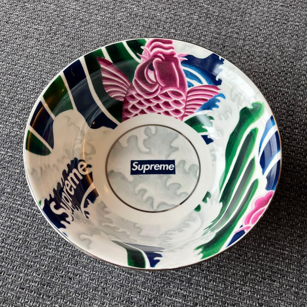 中古★Supreme 花柄 丼 直径約20cm 鯉の和柄